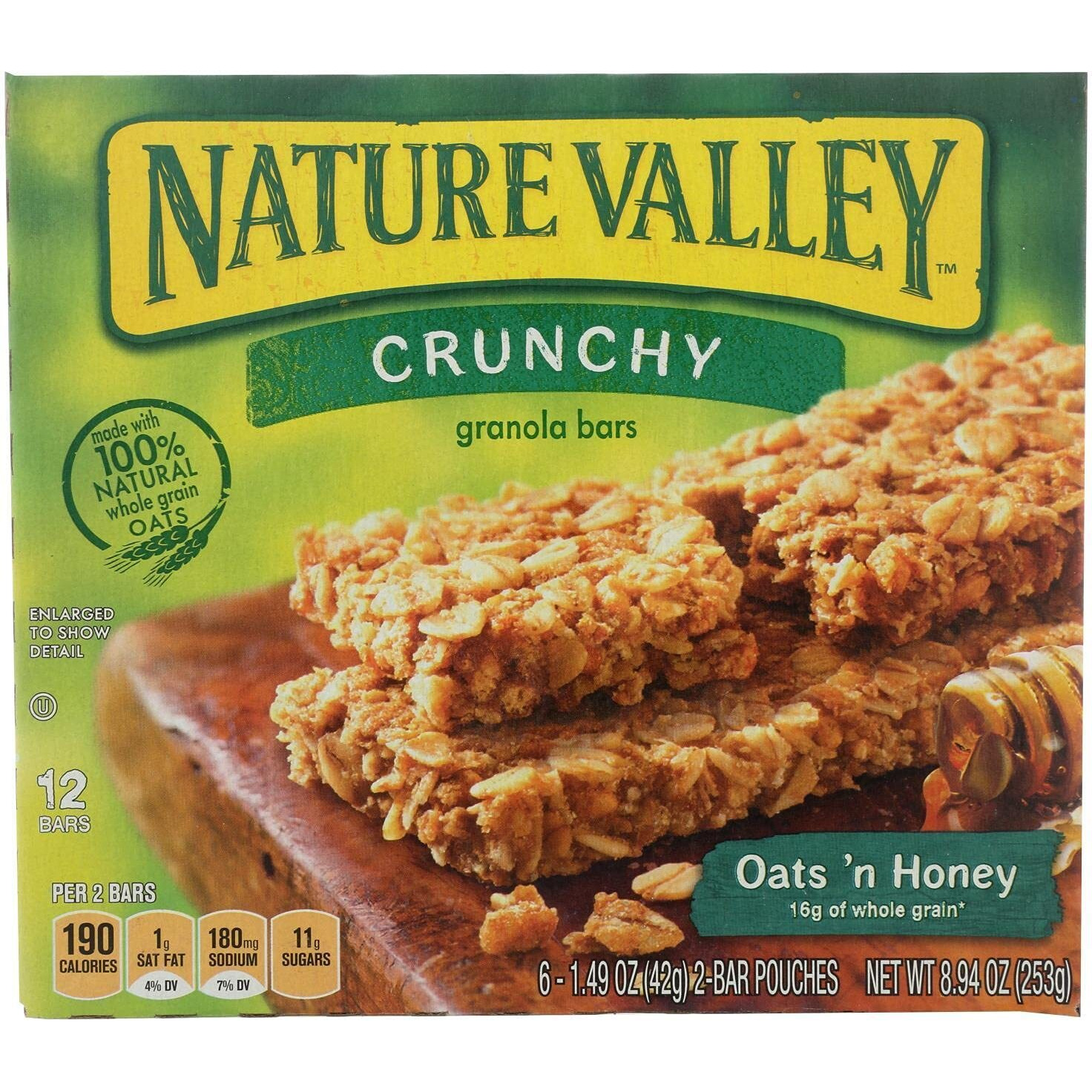 Nature Valley Crunchy Granola Bars | Whole Grain Oats & Honey, 210g (10 Bars-PACK OF 5) | Multigrain Energy Bars| No Artificial Flavours