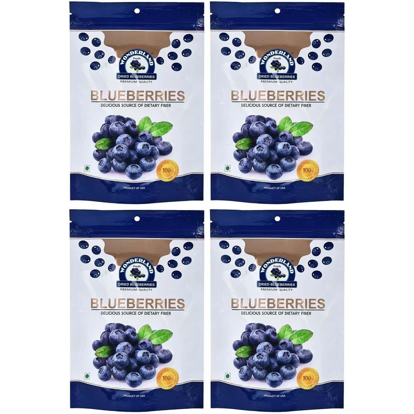 WONDERLAND FOODS (DEVICE) Healthy & Tasty Californian Whole & Dried Blueberry 600 Gm Pouch (150Gx4)