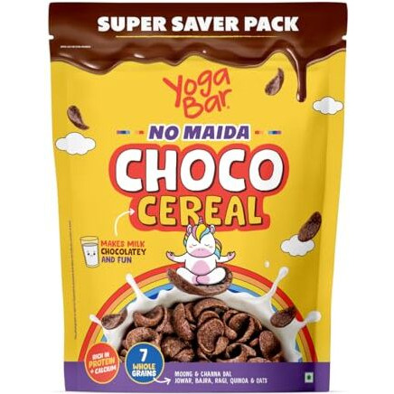 Yogabar Multigrain Chocos Cereal for Breakfast, Zero Maida, Delicious Chocolate Chocos for Kids & Adults, Contains Jowar, Bajra, Ragi, Quinoa & Oats, 850g, Pack of 2