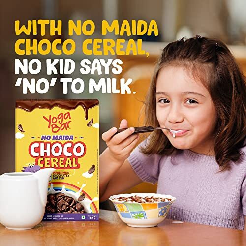 Yogabar Multigrain Chocos Cereal for Breakfast, Zero Maida, Delicious Chocolate Chocos for Kids & Adults, Contains Jowar, Bajra, Ragi, Quinoa & Oats, 850g, Pack of 2