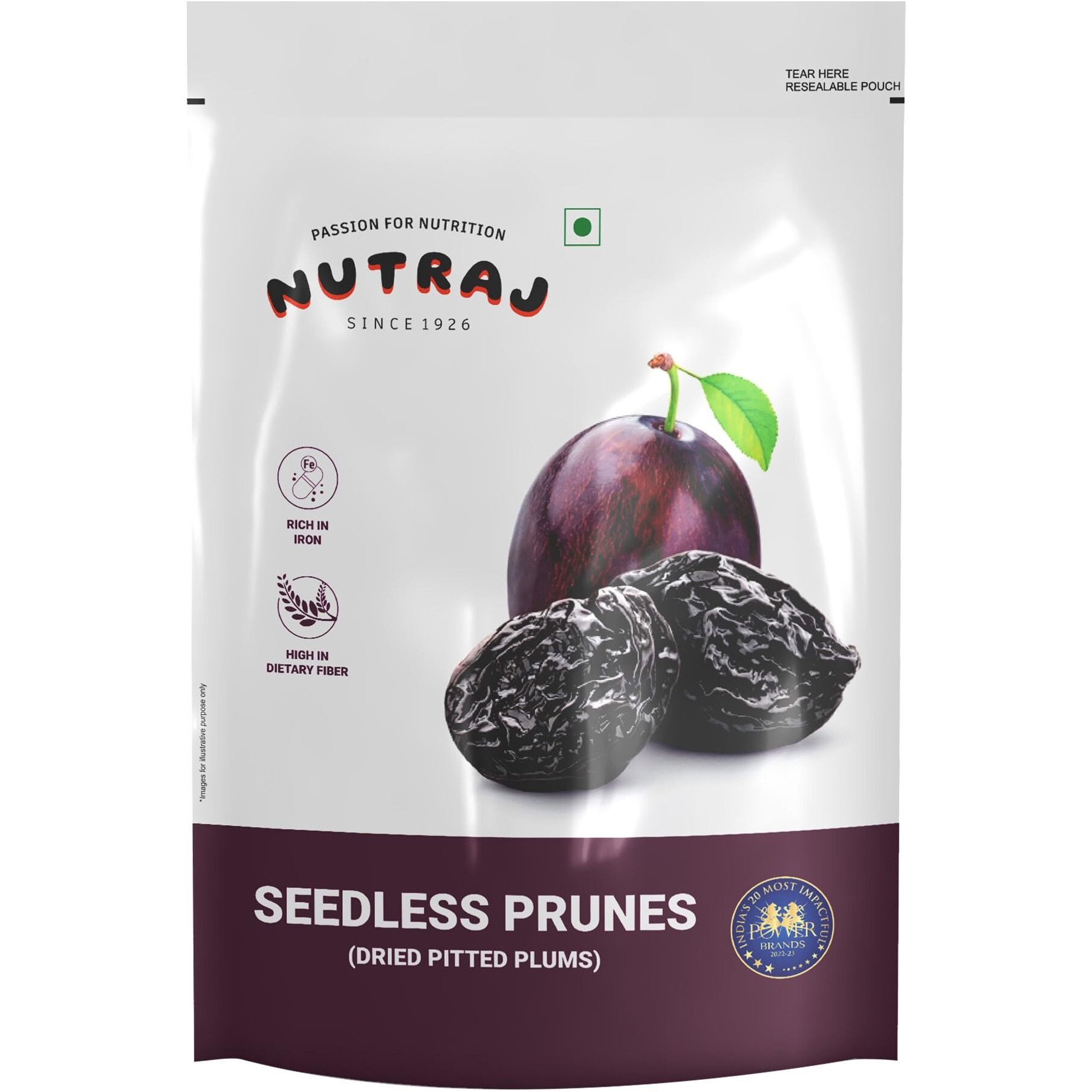 Nutraj California Pitted Prunes (Dried Seedless Plums) 250g