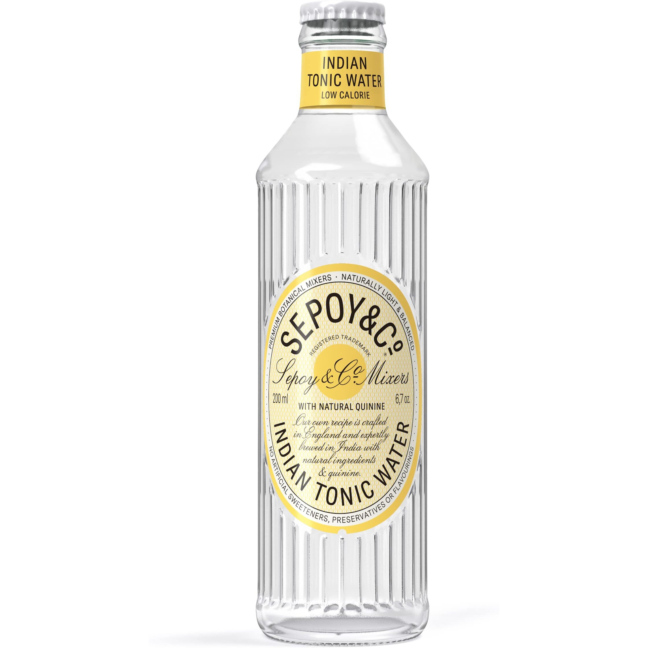 SEPOY & CO. Indian Citric Tonic Water (Pack Of 6 X 200Ml) | Premium G&T Mixer | Low Calorie Flavoured Drink | 100% Natural Ingredients