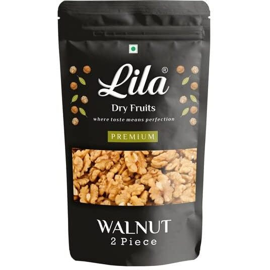 LILA DRY FRUITS Walnut 2pcs 500 Gms Pouch Pack | Premium Akrot Giri | Natural Raw Walnut Kernels High in Protein & Iron | Low Calorie Nut | No Preservatives & Additives Dry Fruit Nutty Snacks