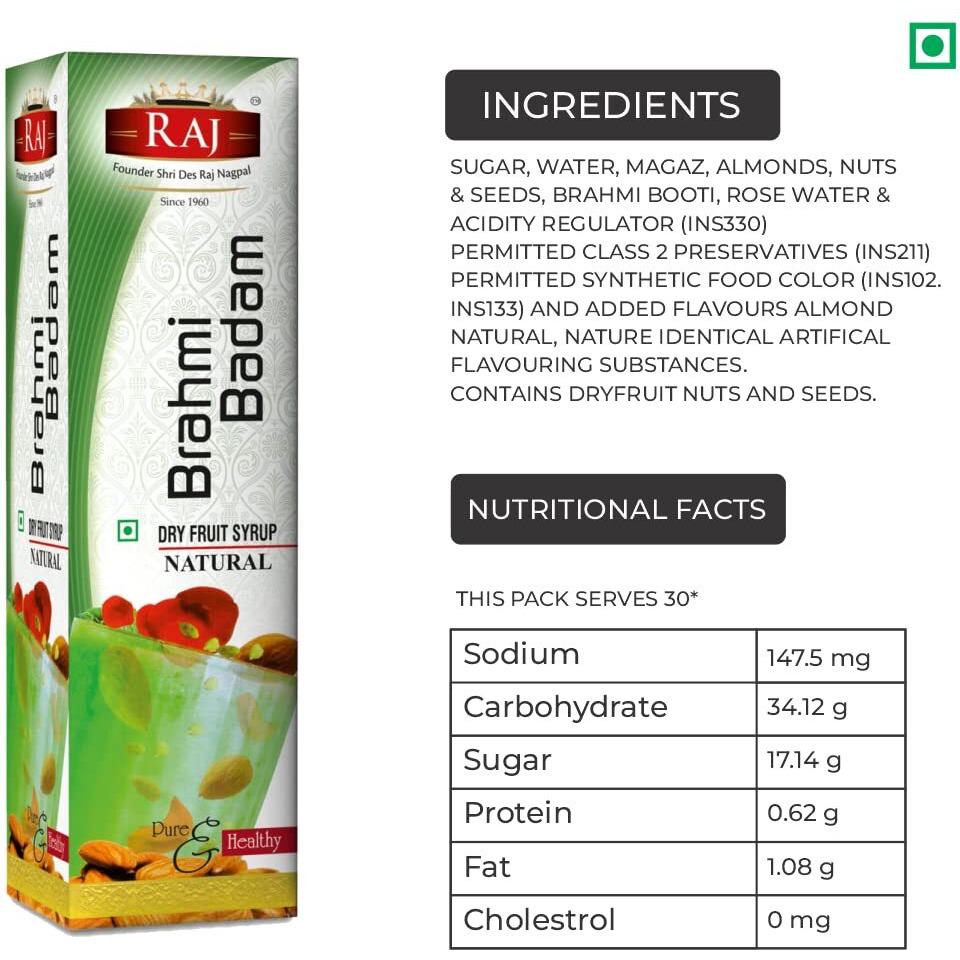 RAJ SPECIAL JEERA Specialities Combo Brahmi Badam & Jeera Squash Premium Rose Sharbatbeverage Instant Refreshing Drink For Summer Combo Pack (750Mlx3)