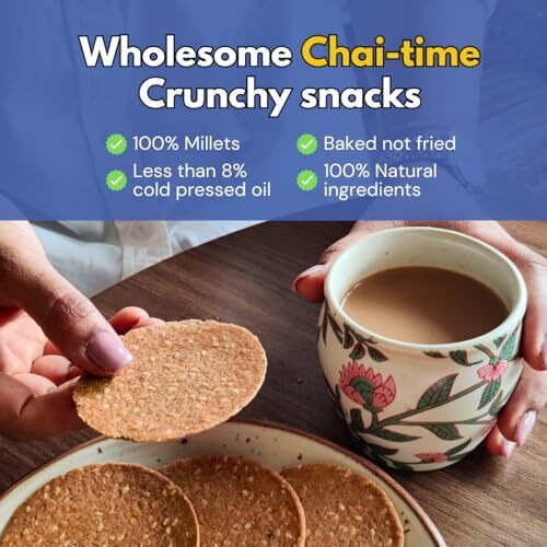 RIGHTCRUNCH Millet Crackers Combo, Glutenfree, Baked, Healthy snacks for Chai time, No Preservatives | Assorted Box - 1 pouch (45gms) x 8 variants  360gms