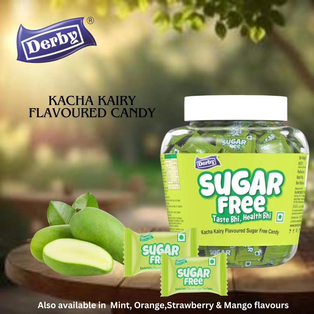 Derby Kacha Kairy Flavoured Sugar-Free Hard Candies | 100 Candies / 280gm
