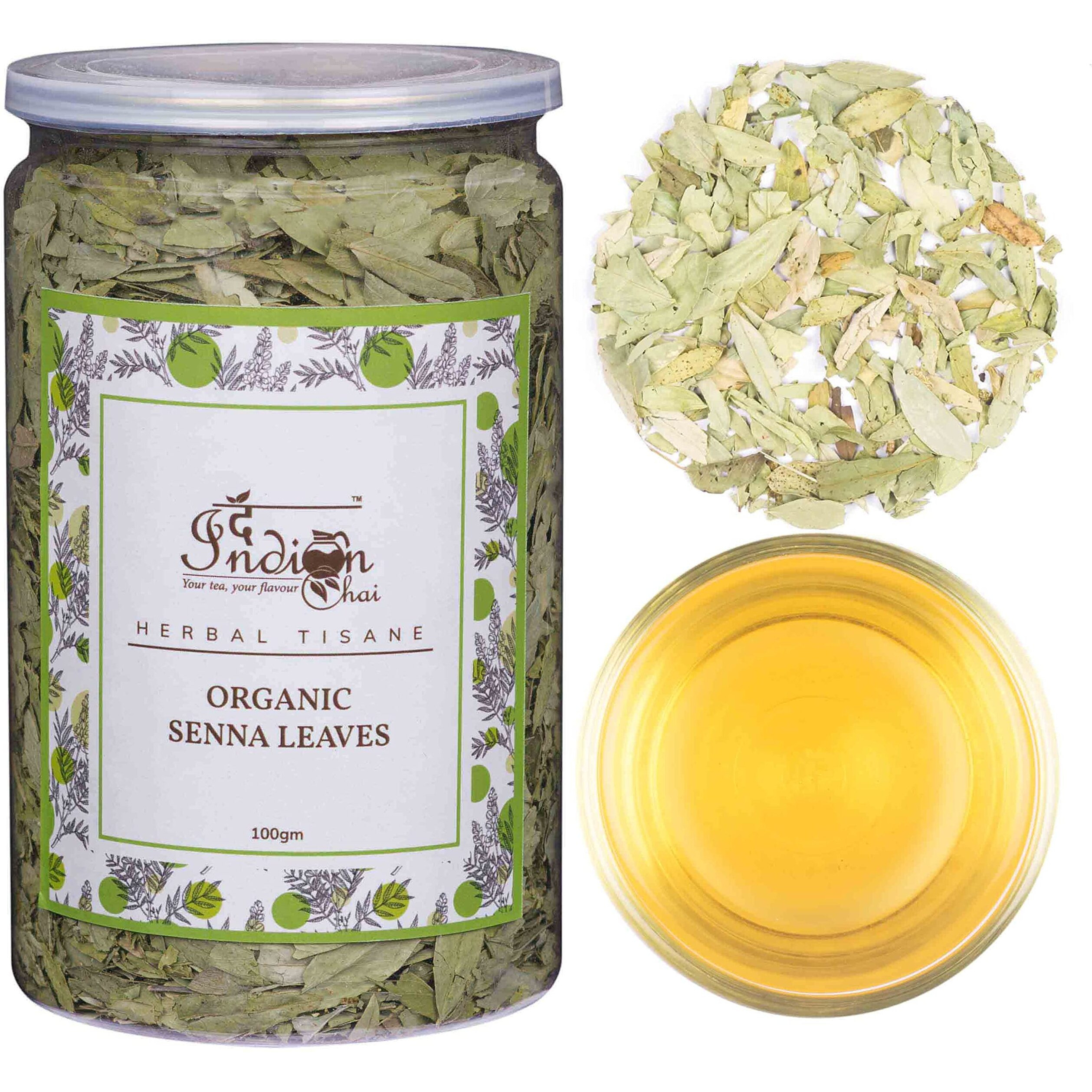 The Indian Chai Organic Senna Tea Leaves (100Gram) | Senna Leaves | Helps With Constipation | Help Improve Digestion | Promotes Skin Health | Caffeine Free | Herbal Tea | Loose Leaves - 100G
