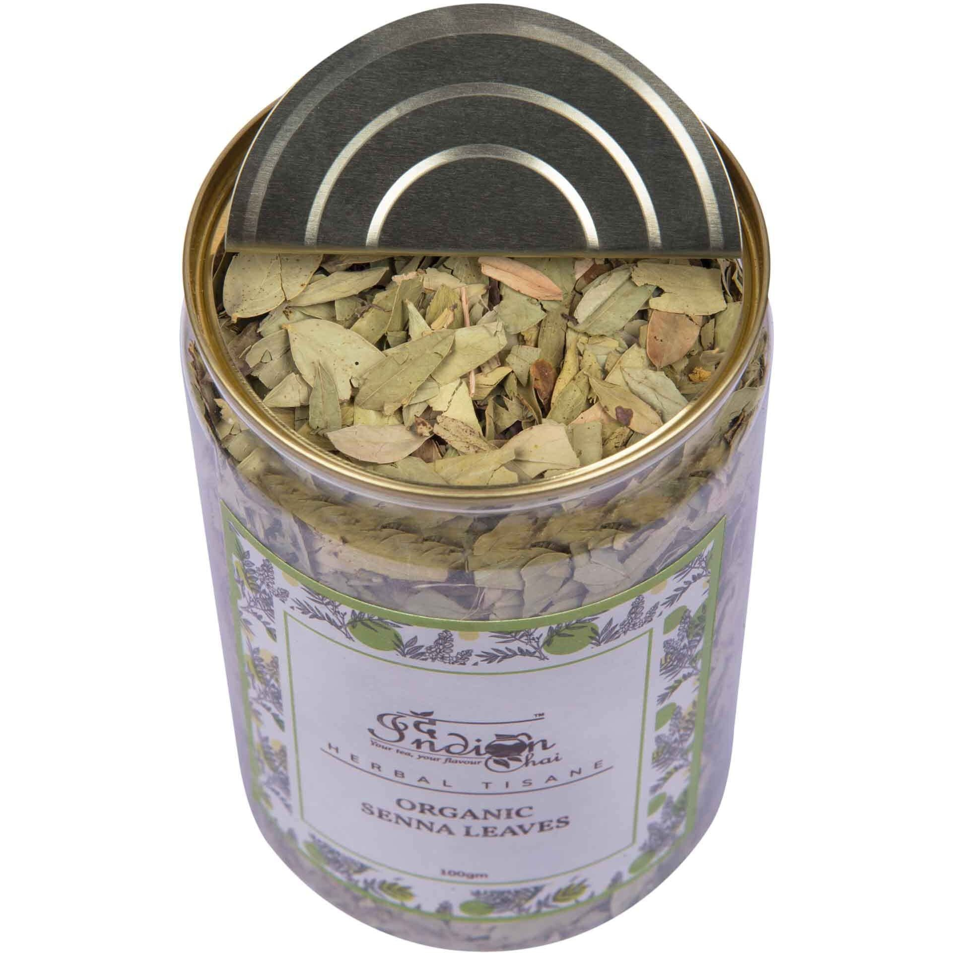 The Indian Chai Organic Senna Tea Leaves (100Gram) | Senna Leaves | Helps With Constipation | Help Improve Digestion | Promotes Skin Health | Caffeine Free | Herbal Tea | Loose Leaves - 100G