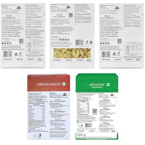 Nutraj Signature Premium Daily Needs Fresh&Healthy Mixed Dry Fruits Combo Of Almonds (Badam),Cashews(Kaju),Raisins(Kishmish),Pistachios(Pista) & Walnut Halves Kernels (Akhrot)1 Kg Pack (200G Each X5)