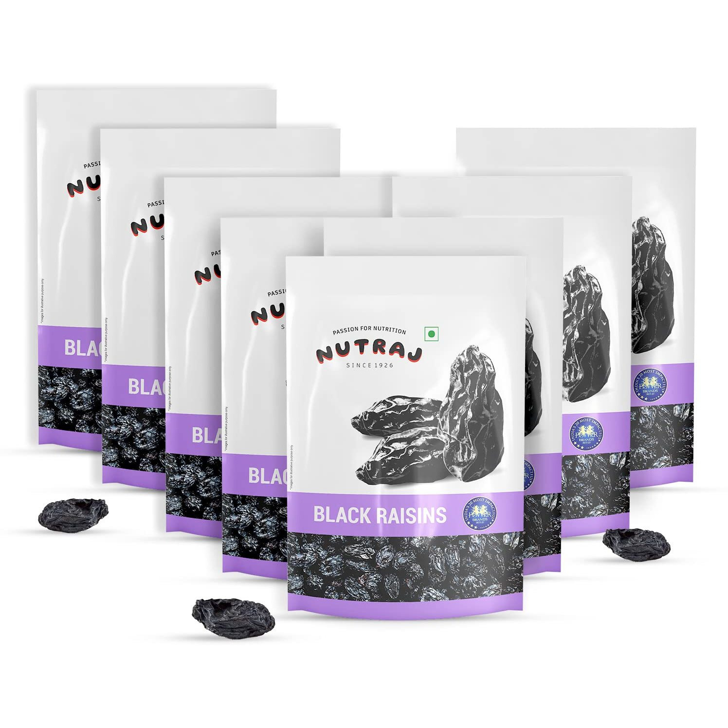 Nutraj Fresh Raisin (Kishmish) (Black Raisin, Pack Of 8 (200Gm X8))