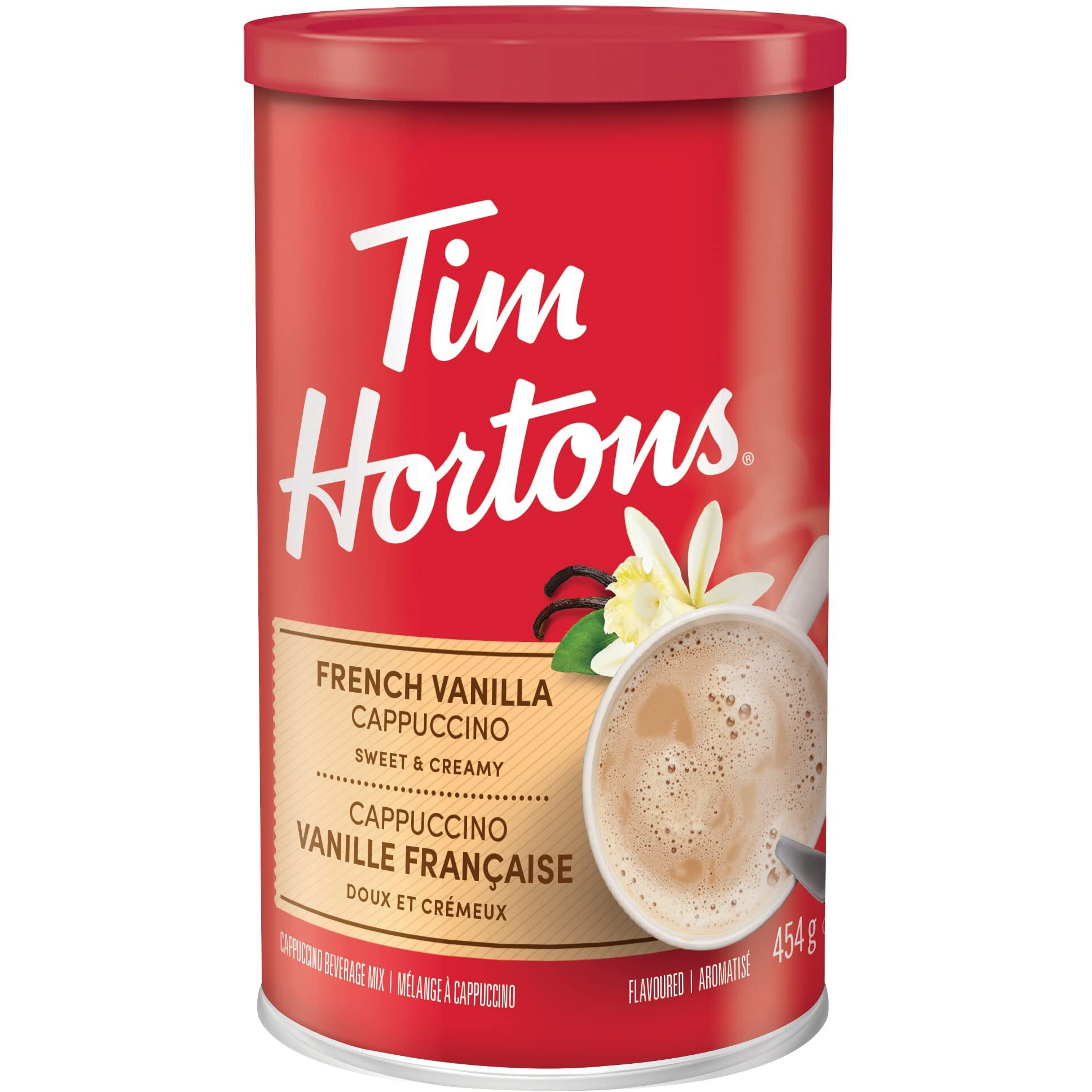 Tim Hortons Instant Cappuccino, French Vanilla Powder, 16 Ounce Can