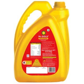 Mr.Gold Refined Sunflower 5L Oil Can + Free Gulas Jaggary Powder,500G