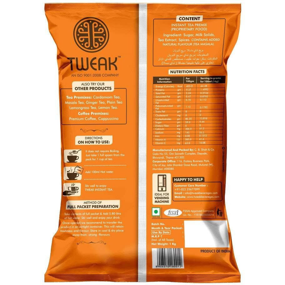 Tweak Instant Masala Tea ( 3 Packet x 1 kg Each)