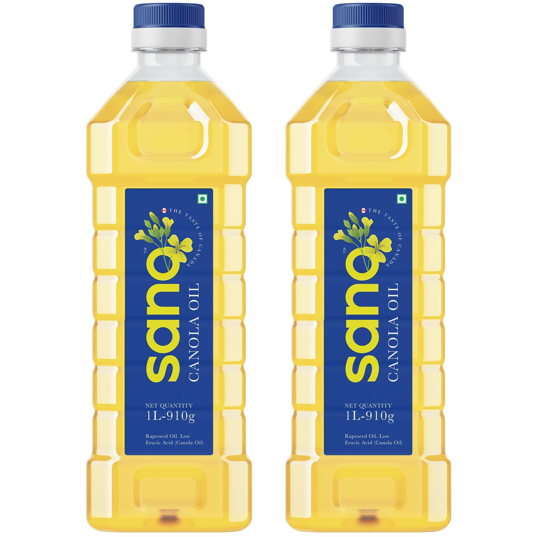 Sano Canola Oil - Healthy Cooking Oil for Daily Use | Recommended by Experts for All Types of Cuisines | Lowest in Saturated Fat | 1+1 Litre Bottle (Pack of 2)