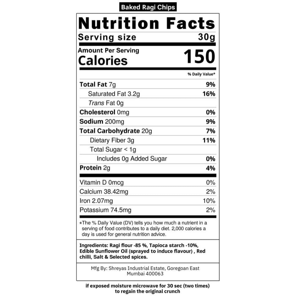 Healthy Master Calcium-rich Vacuum-cooked Ragi Chips for Weight Loss, High in Fiber and Gluten-free 1KG