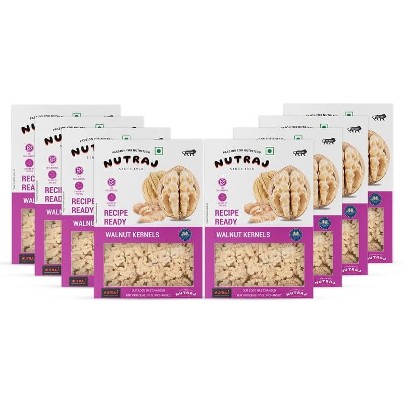 Nutraj Recipe Ready Walnut Kernels | Broken Walnuts | for Baking & Cooking | Tukra walnut giri | Delicious & Crunchy Walnut Giri | High in anti oxidants | Rich In Omega-3 Fatty Acids (2kg (250g x 8))