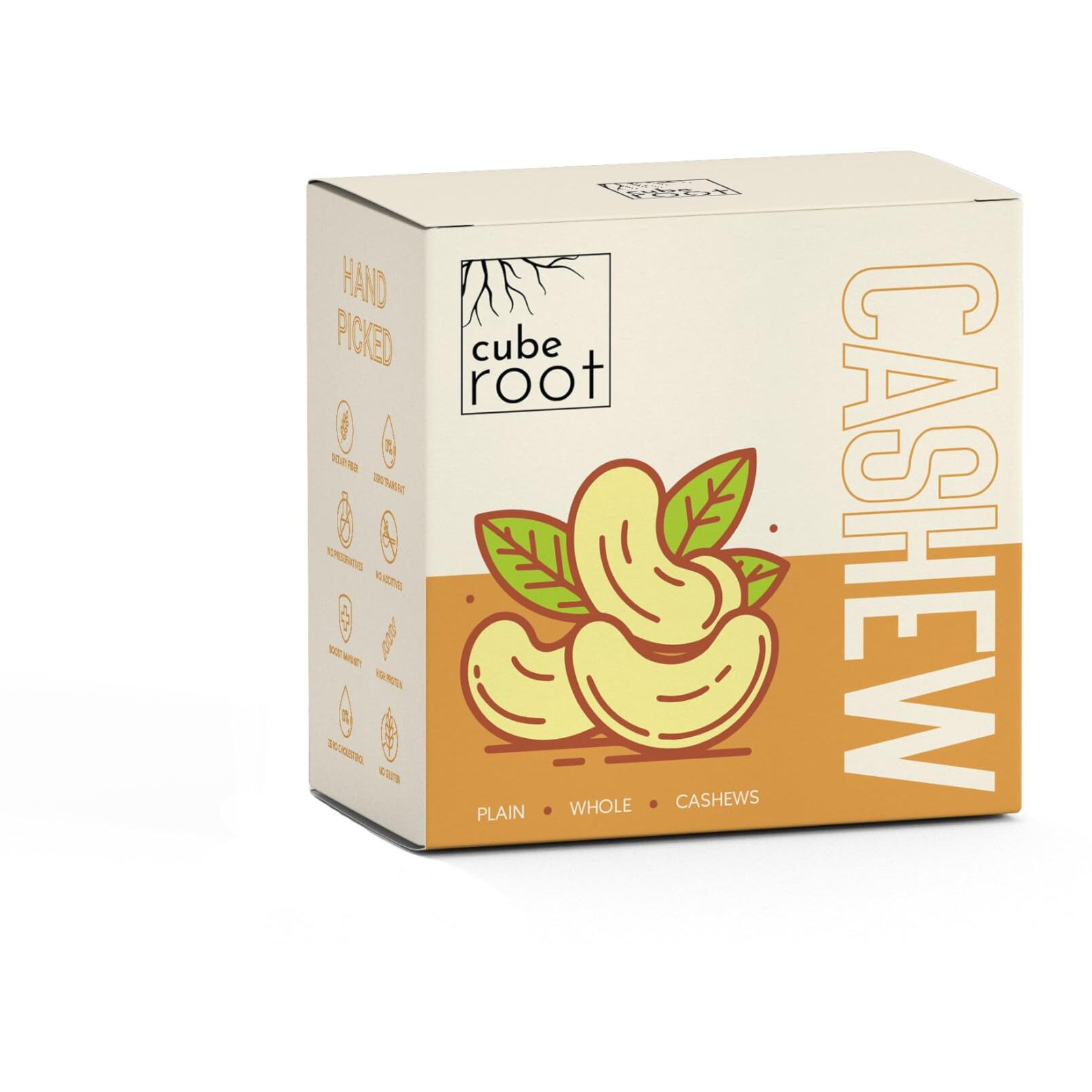 Cube Root 100% Natural Whole Cashew Nuts 1kg (1000g), W320 Grade (Medium size), Vacuum Pack, Dry Fruits