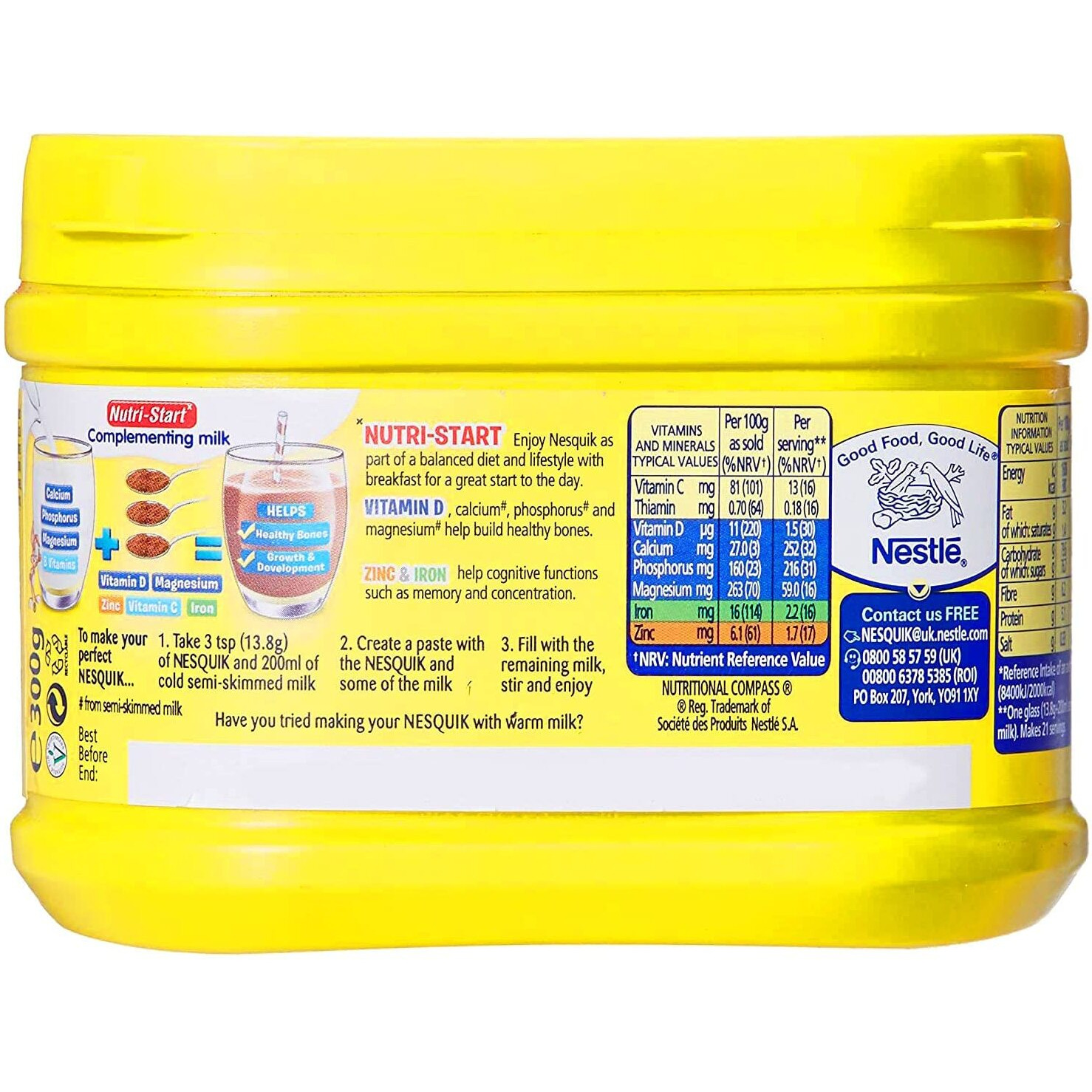 Nestle Nesquik Strawberry & Chocolate Flavour Milkshake Mix, Variety Pack, 600 g