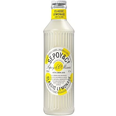 Sepoy & Co. Classic Lemonade (Pack of 6 X 200 ml) | Premium Margarita Mixer | Low Calorie | Aerated Flavored Beverage | 100% Natural Ingredients