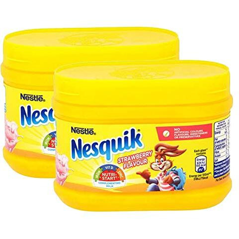 Nestle Nesquik Strawberry Flavour Milkshake Mix, 300 g, 2 Pack