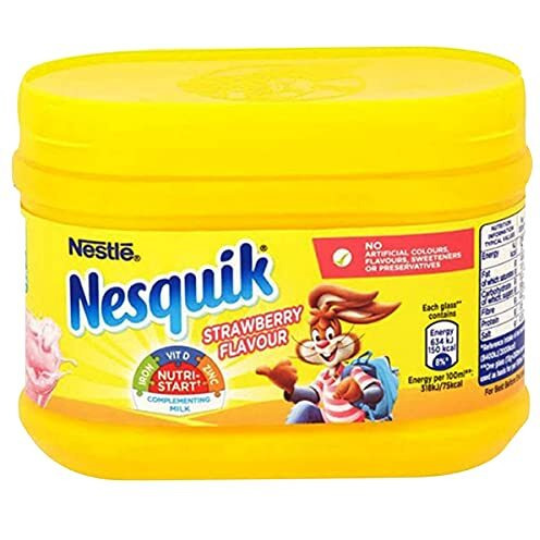 Nestle Nesquik Strawberry Flavour Milkshake Mix, 300 g, 2 Pack