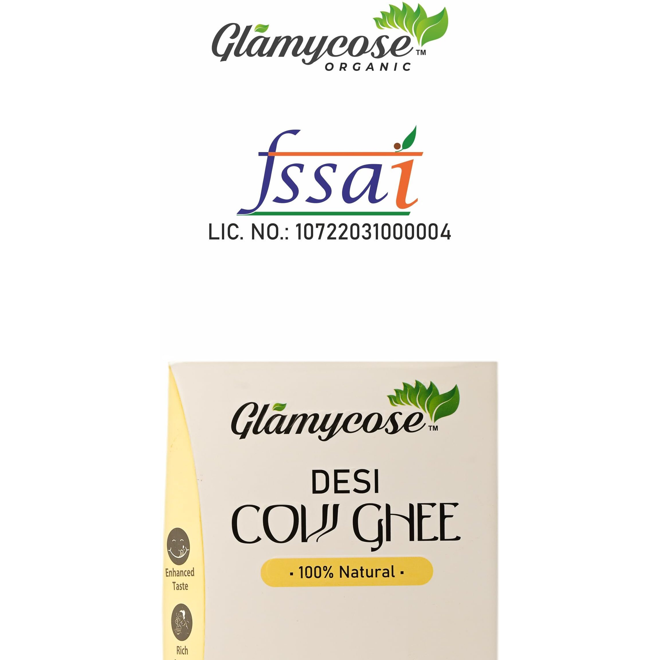 Glamycose Cow ghee 1 Litre (Pack of 2), Desi ghee, Desi cow ghee, Everyday Ghee,Experience Purity, Digestive Support & Energy.