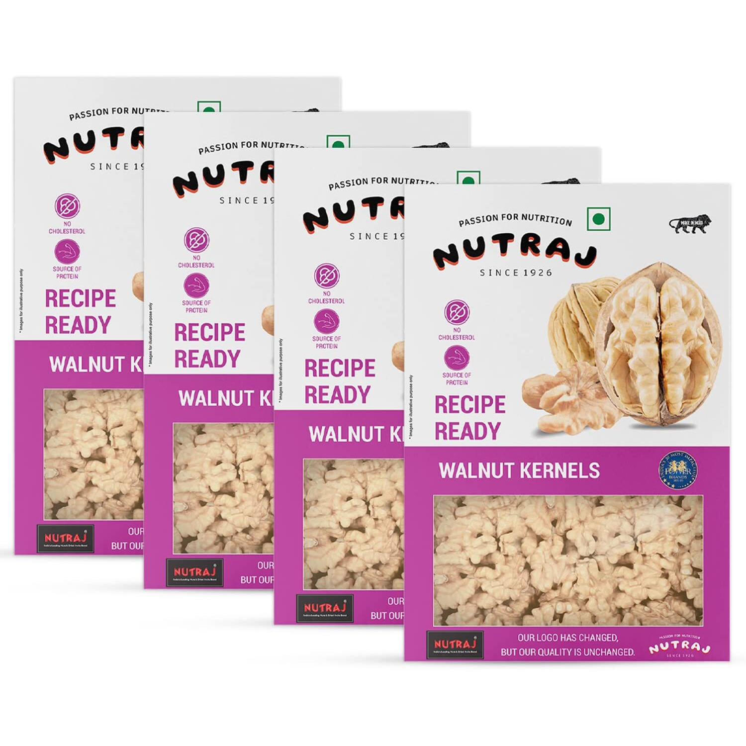 Nutraj Recipe Ready Walnut Kernels(without Shell) 1Kg (4 X 250g) | Akhrot Giri | Delicious & Crunchy Walnut Giri | High in anti oxidants | Brain food | Pack of 4