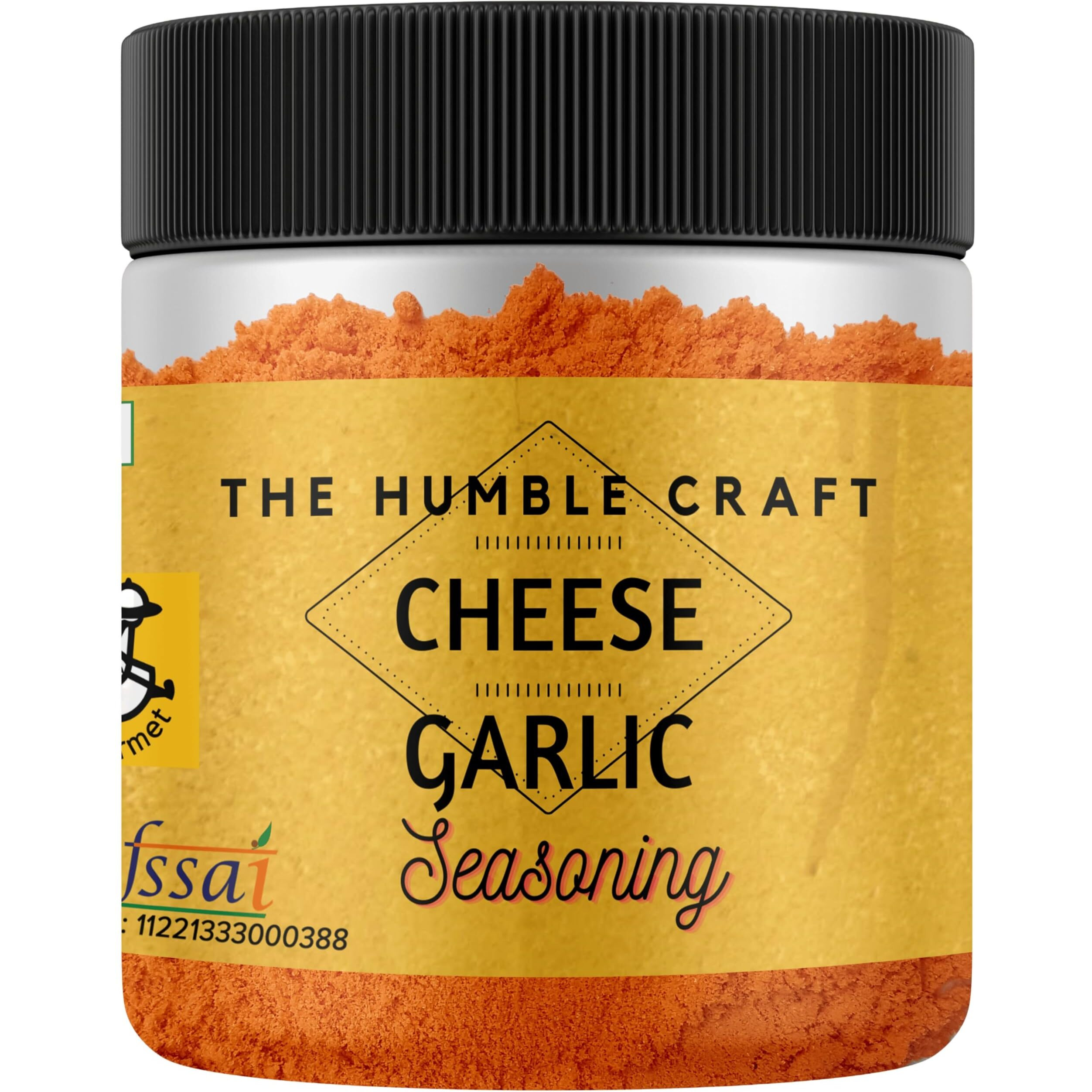 The Humble Craft Cheese Garlic Seasoning Powder- Popcorn, Pasta, Bread, Roasted Vegetables -Cheesy with a strong Garlic taste - 250gms