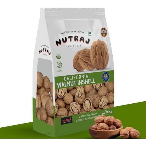 Nutraj California Inshell Walnuts 500g | Latest Crop Inshell Walnut | Raw Akhrot | Delicious & Crunchy Walnut | Brain Food