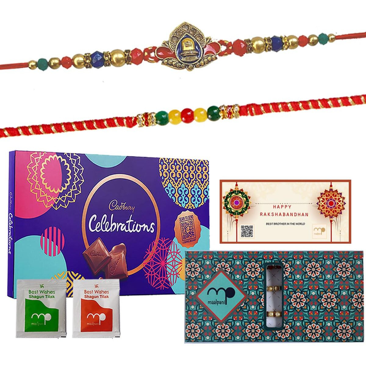 Maalpani Chocolate Rakhi Gift Brother Sister Love Bond Rakshabandhan Gift Hamper Small Multicolor (Set 1)