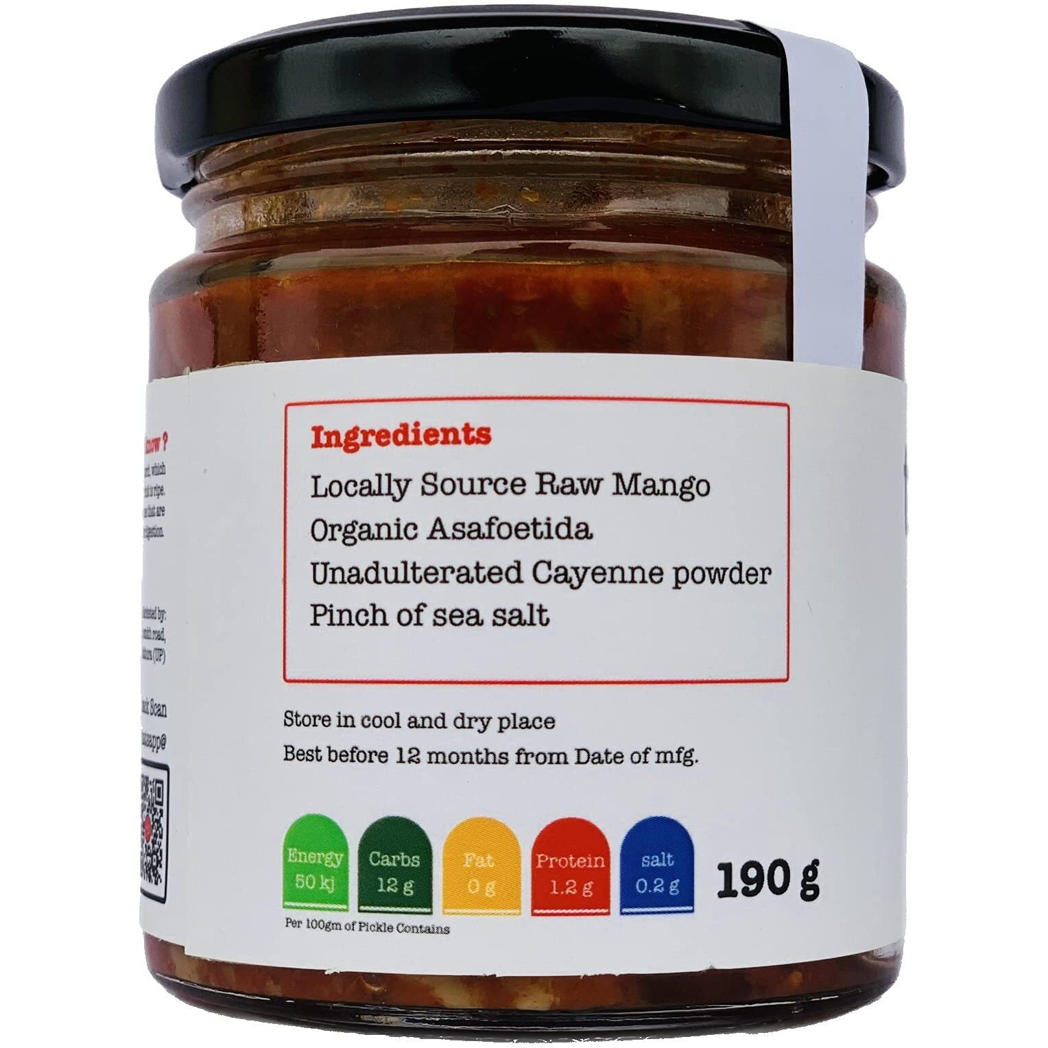tasty tongue - Homemade Hing Wala Kacche Aam ka teekha Achar/Hing ki Achari (Spicy Asafoetida-Raw Mango Pickle), Traditional, 100% Oil Free, Add no preservatives, Certified | 190 GMS Glass Jar