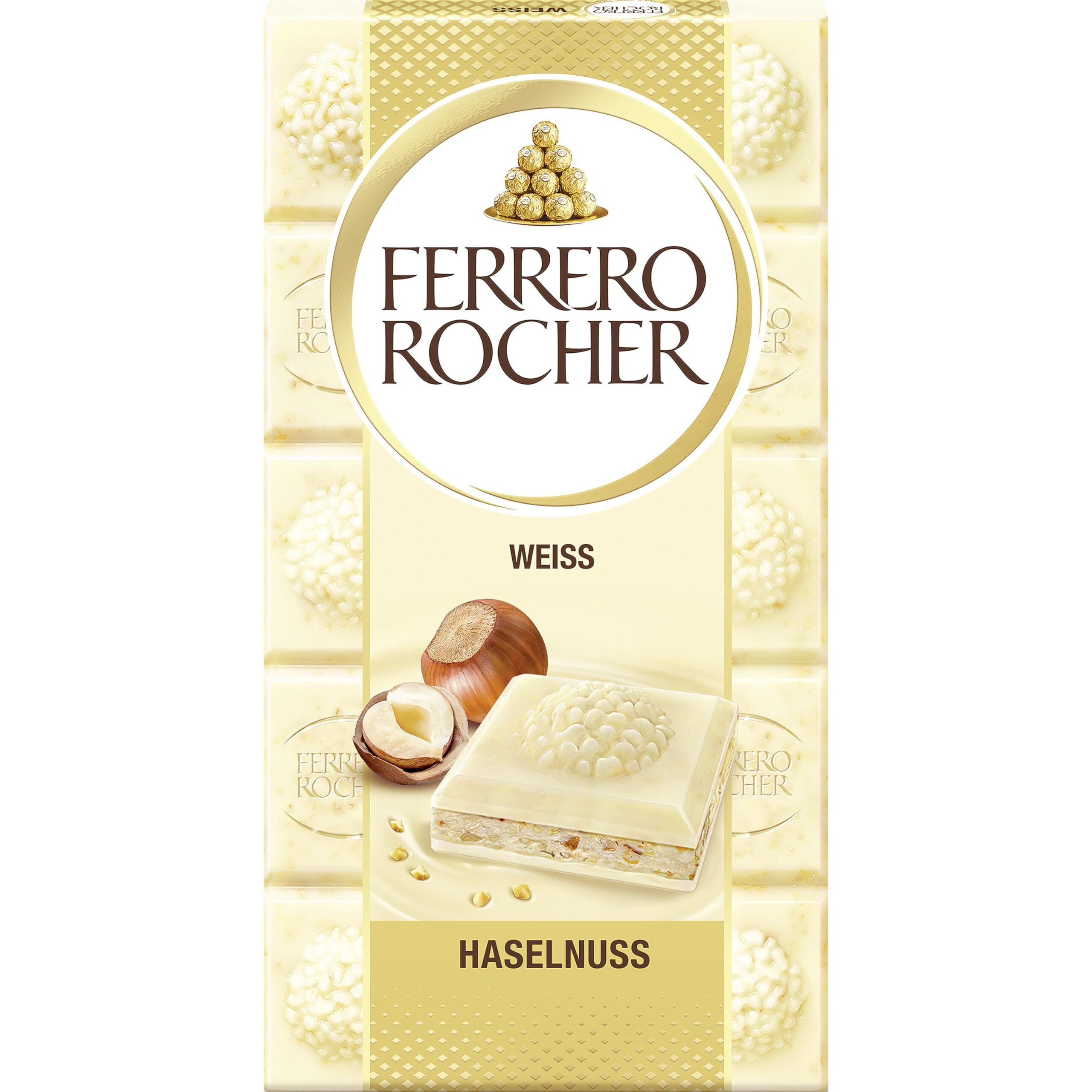 Ferrero Rocher Chocolate Rocher White Chocolate With Hazelnut Bar 90g