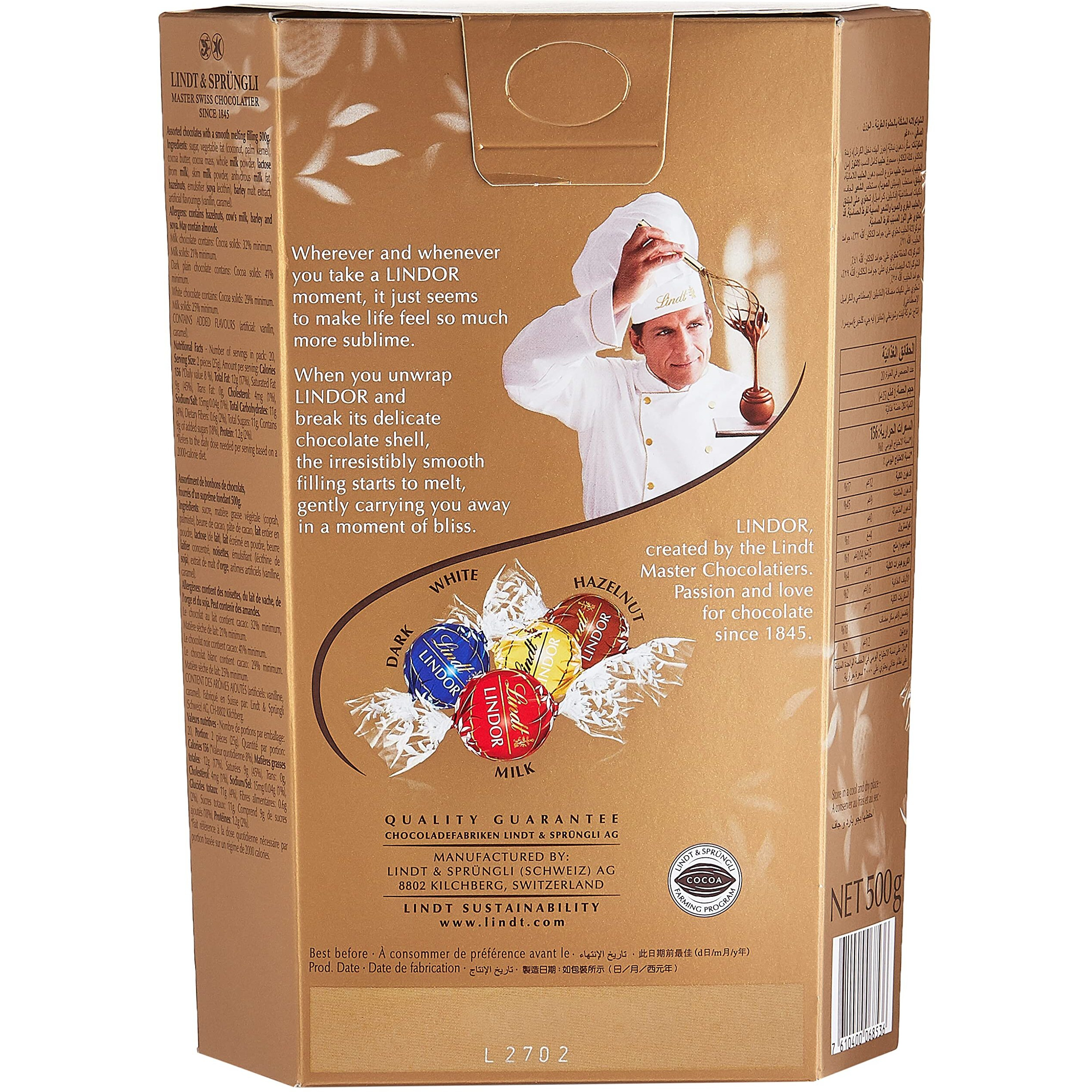 Lindt LINDOR Assorted Chocolate Truffles, 17.64 oz / 500 g