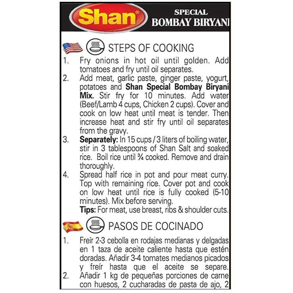 Shan Special Bombay Biryani Masala, 2.12 oz  60 g, 6 Pack