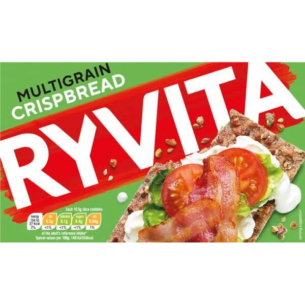 Ryvita Multigrain Crunchy Rye Breads 6 Packs of 4 Slices,250g