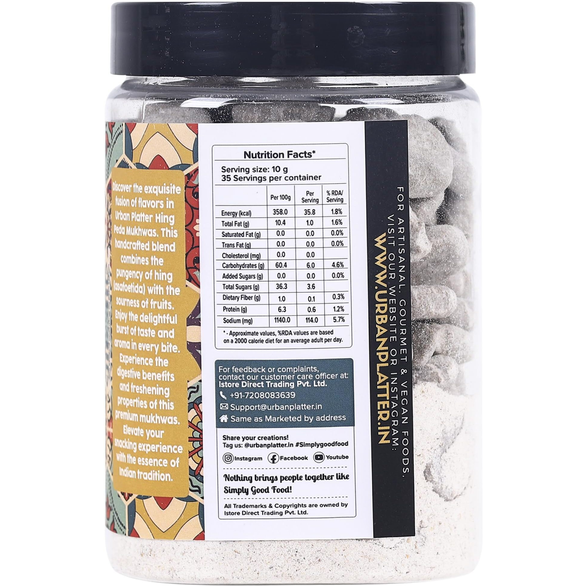 Urban Platter Hing Peda Mukhwas, 350g / 12.3oz [ Mouth Freshener, Digestive, After-Meal Snack]