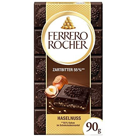 Ferrero Rocher Hazelnut 55% Dark Chocolate 90 Grams (Uk)