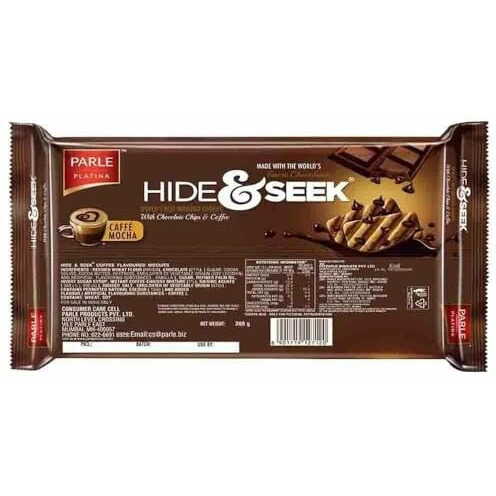 Parle Platina Hide & Seek Caffe Mocha Chocolate Cookies, 308g