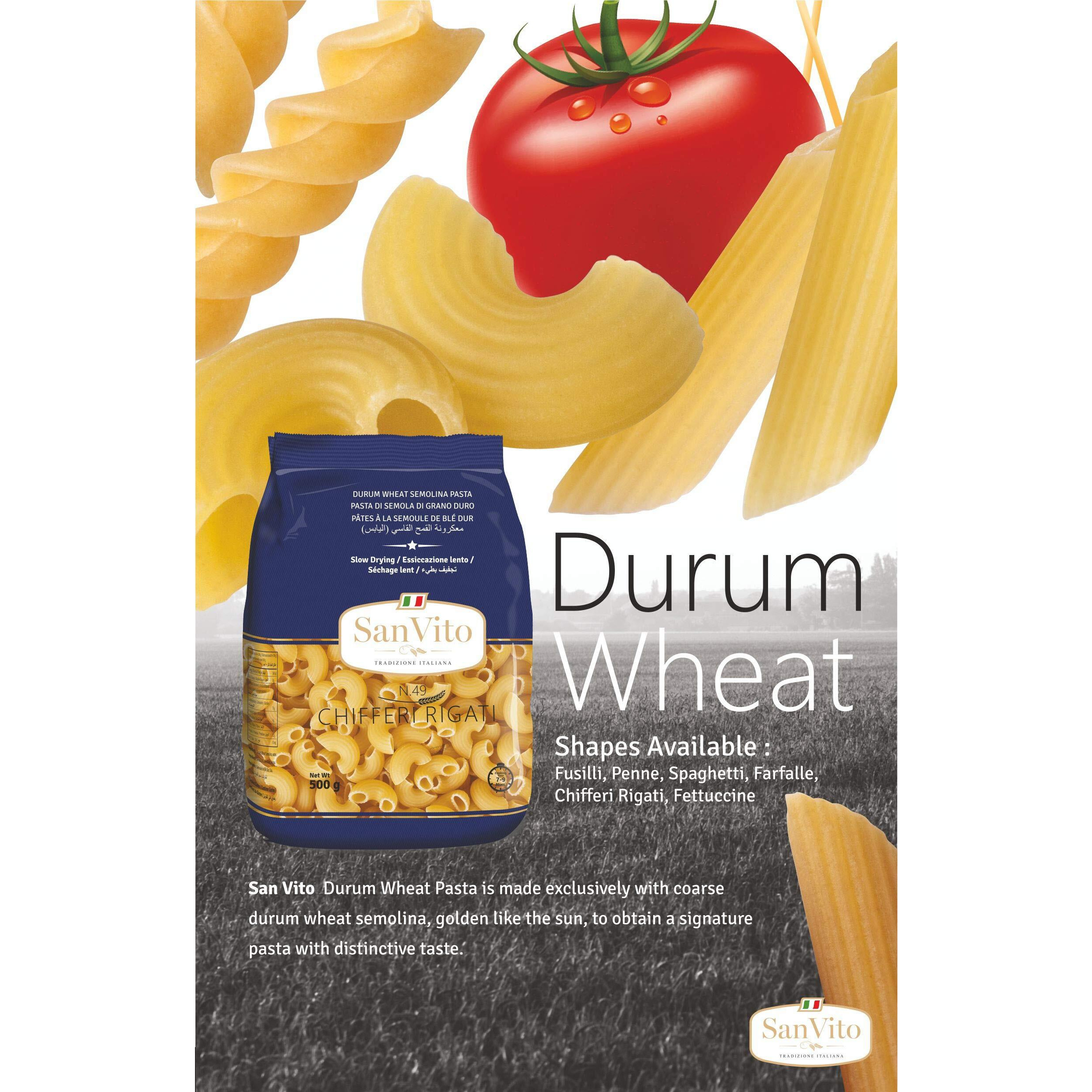 San Vito Durum Wheat Pasta, Penne Rigate (N.69), 500 g