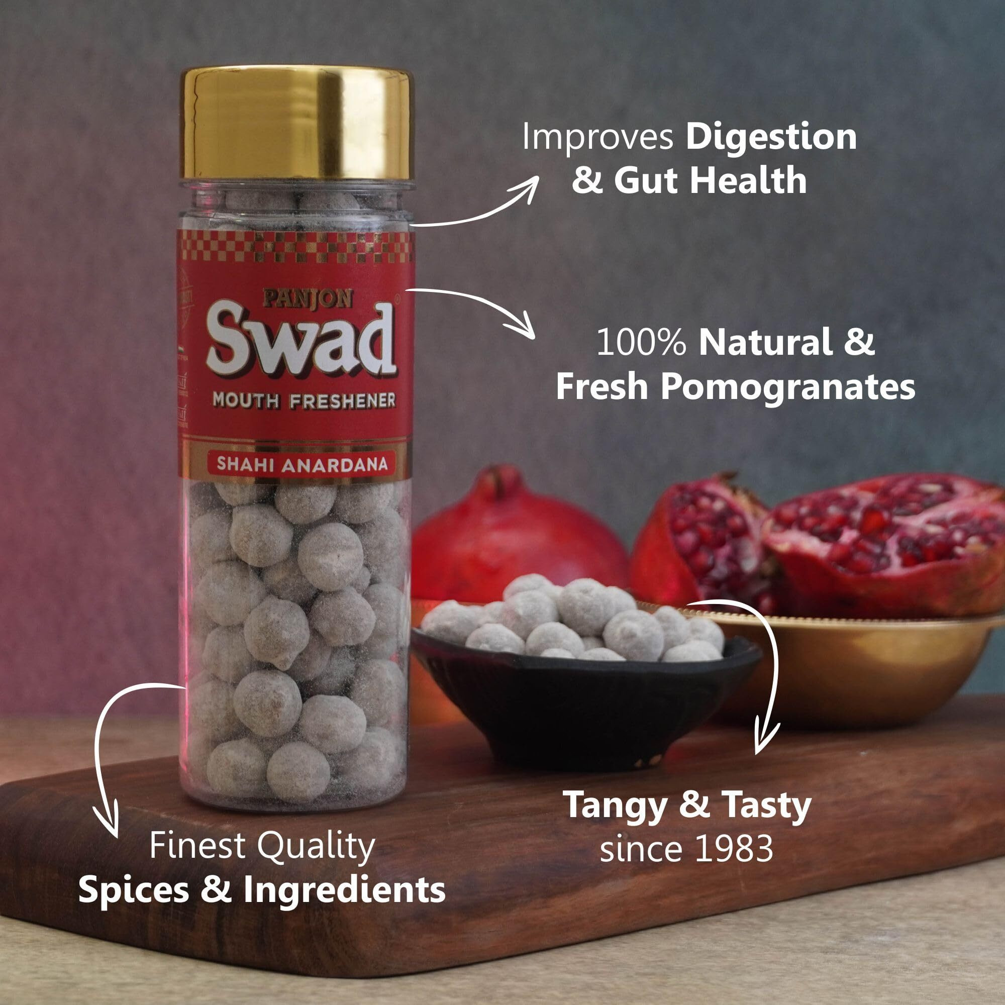Panjon Swad Shahi Anardana Goli Mukhwas (Pack Of 3 X 130 Grams) | Digestive Mouth Freshener | Hygienically Packed Traditional Pachak | Tasty Mouthfresheners | After-Meal Snack | Dry Mukhwas.