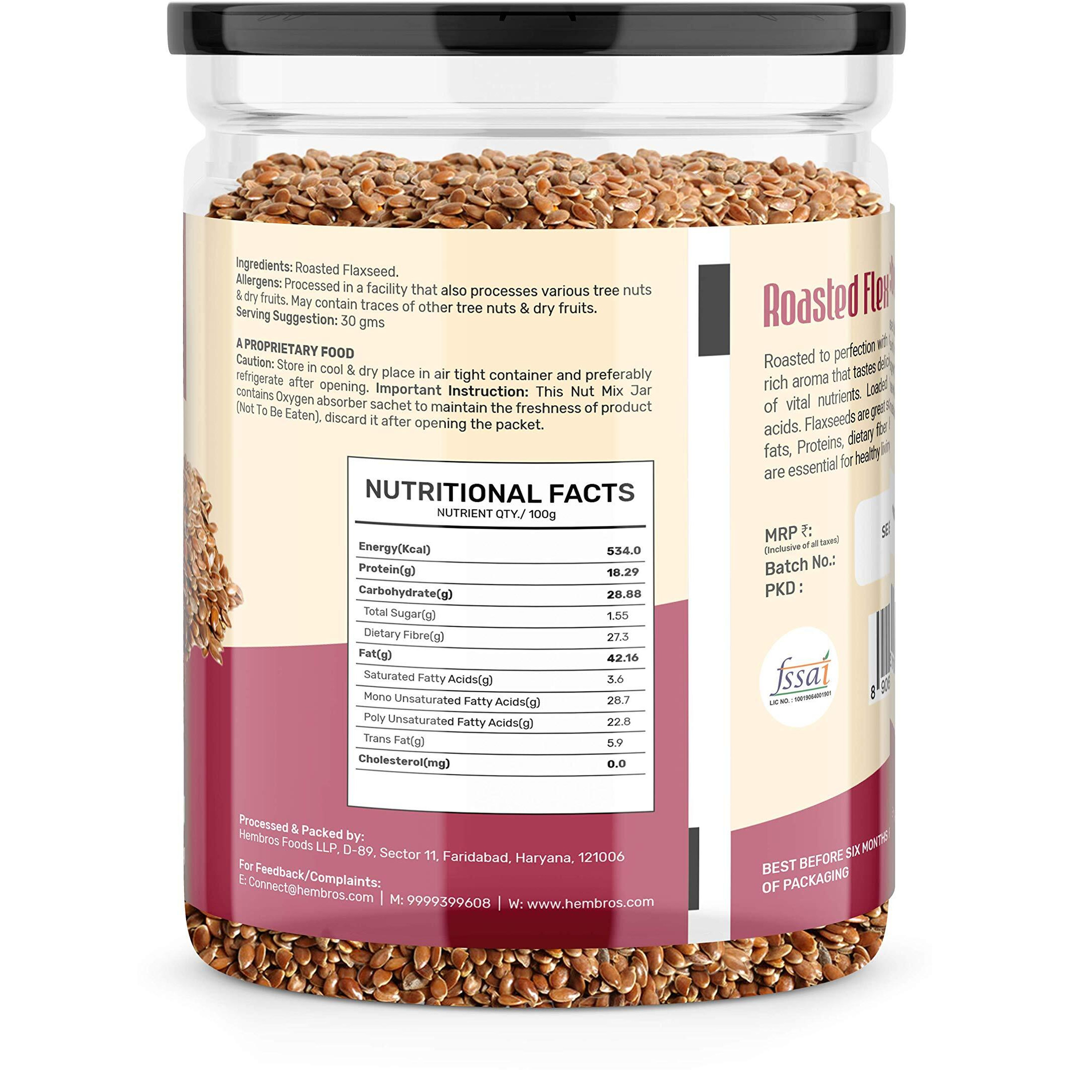 Zucchero Roasted Flaxseed, Unsalted, 400G - Omega-3 | Super Food | Nutty Flavour| Dry Roasting | Oil-Free| Slow baked Seeds