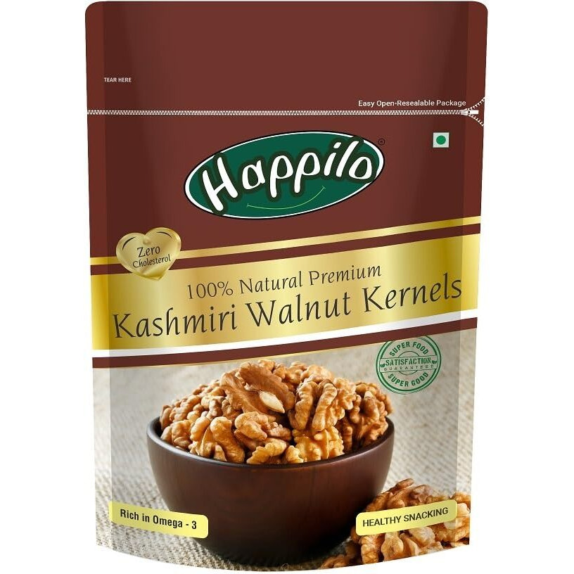 Happilo Premium 100% Natural Kashmiri Walnut Kernels 400g | Fresh & Unsalted Akhrot Giri | Quick Dry Fruit for Snacking | Rich in Antioxidant & Iron