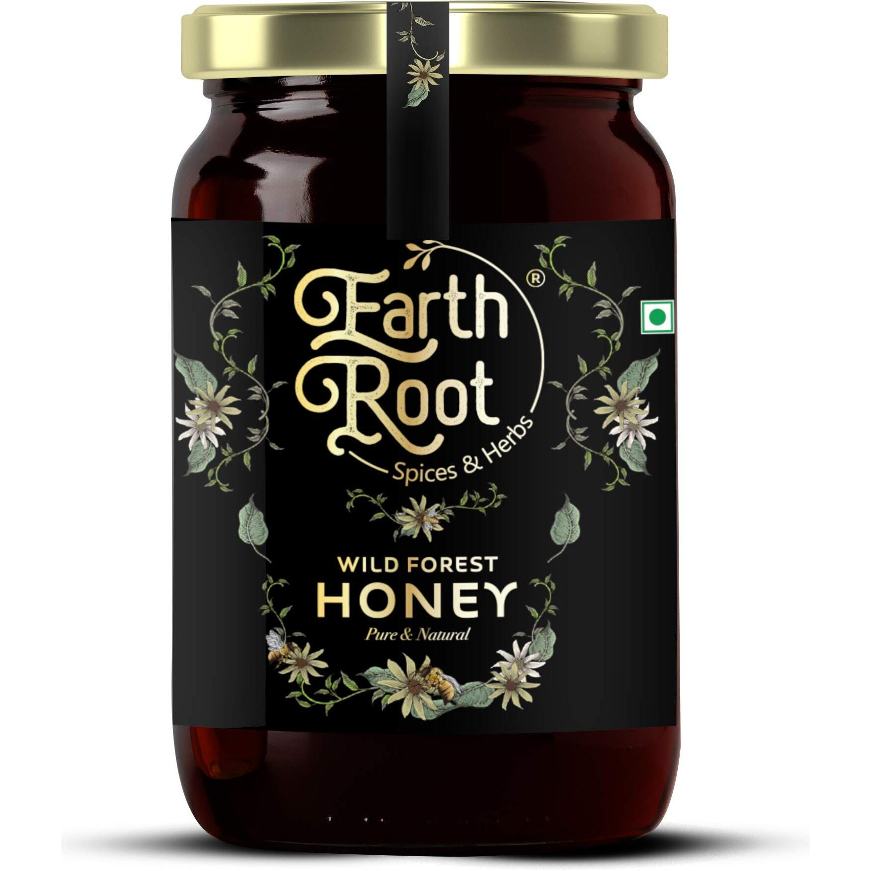 EarthRoot Wild Forest Honey,500g (Pack of 1) Pure and Natural | Unpasteurized Honey | Natural sweetener | Rich Source of Anti Oxidants