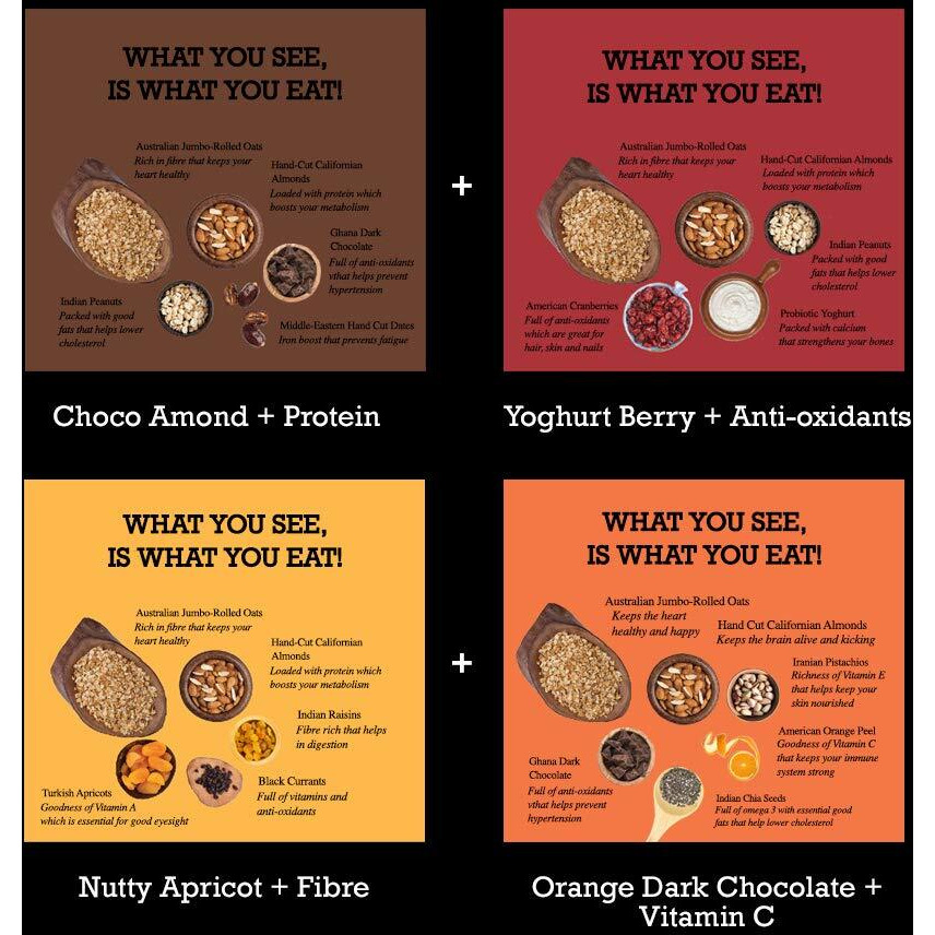 Mojo Bar Energy Bars Variety Pack of 24 | 100% Whole Grains, Nut & Fruit | High Energy & Granola Bars | Gluten Free & No Preservatives