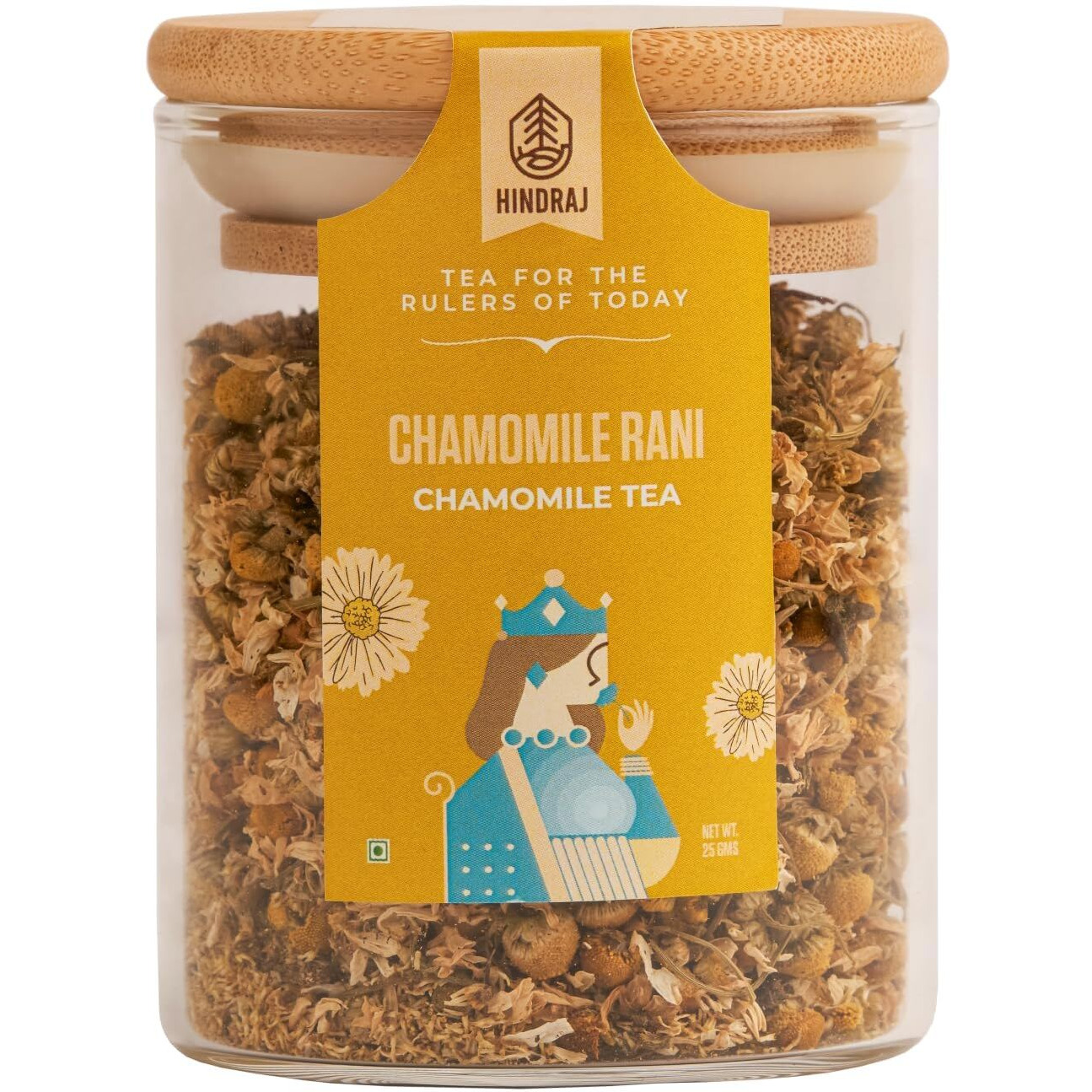HOUSE OF HINDRAJ Chamomile Herbal Tea (Chamomile Rani) | Loose Tea Leaves |Stress Relieving & Calming |100% Natural & Organic Ingredients (25 Grams - Pack Of 1)