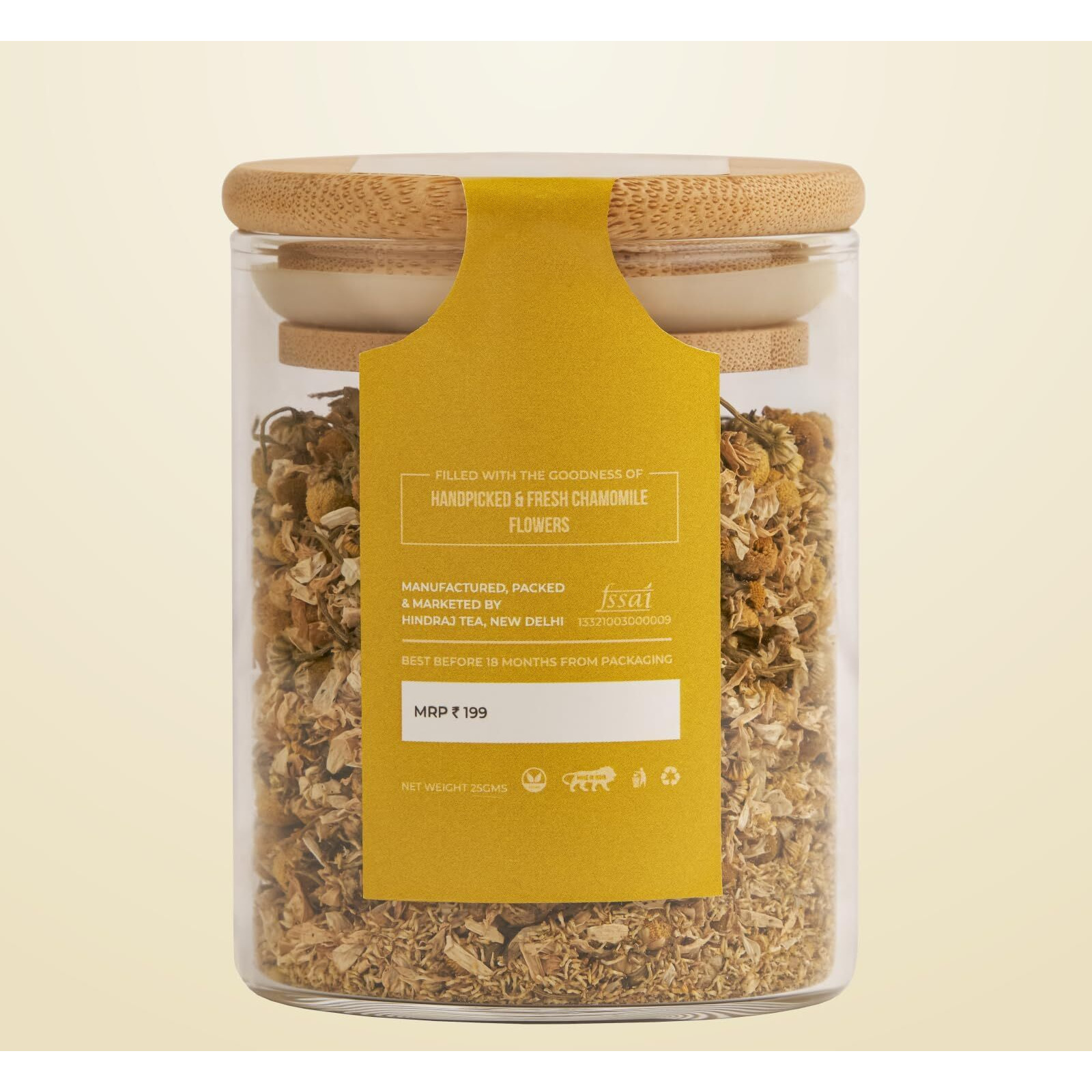 HOUSE OF HINDRAJ Chamomile Herbal Tea (Chamomile Rani) | Loose Tea Leaves |Stress Relieving & Calming |100% Natural & Organic Ingredients (25 Grams - Pack Of 1)