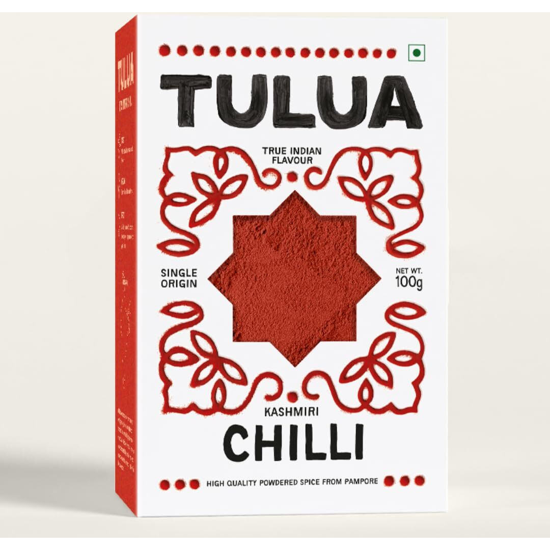 Tulua Kashmiri Chilli Premium Powder (Lal Mirch) - 100gm | Fresh and 100% Natural | Sourced From Pampore, Kashmir | Made with handpicked and sun-dried chillies | No Added Colours