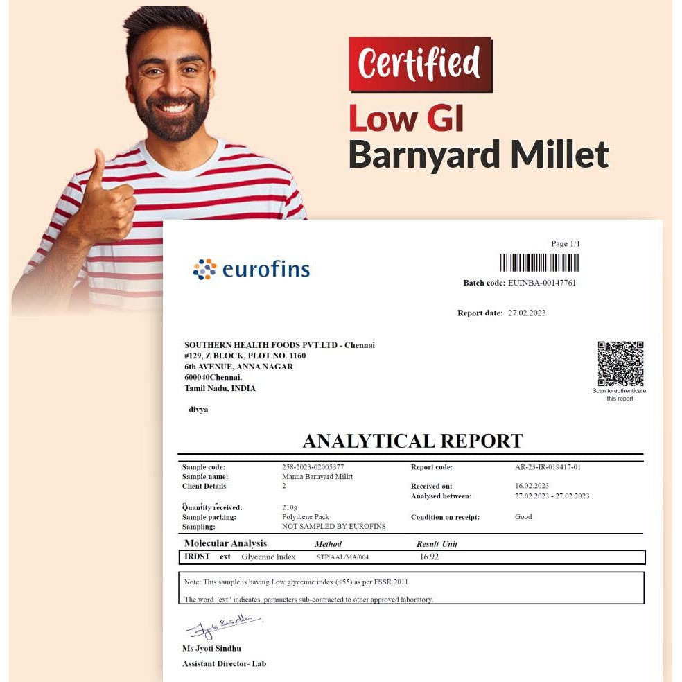 Manna Barnyard Millets 2.5kg (Khira/Swank/Kuthiraivally/Udalu/Kodisama/siridhanya) | Natural Grains | Low GI Native Rice | High Protein & More Fibre than Rice (Barnyard Millet)
