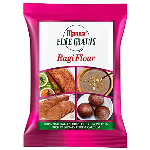 Manna Ragi Flour, 1kg | 100% Natural Finger Millet Flour | Nachni Atta | Kelvaragu Flour | Rich in Calcium & Protein
