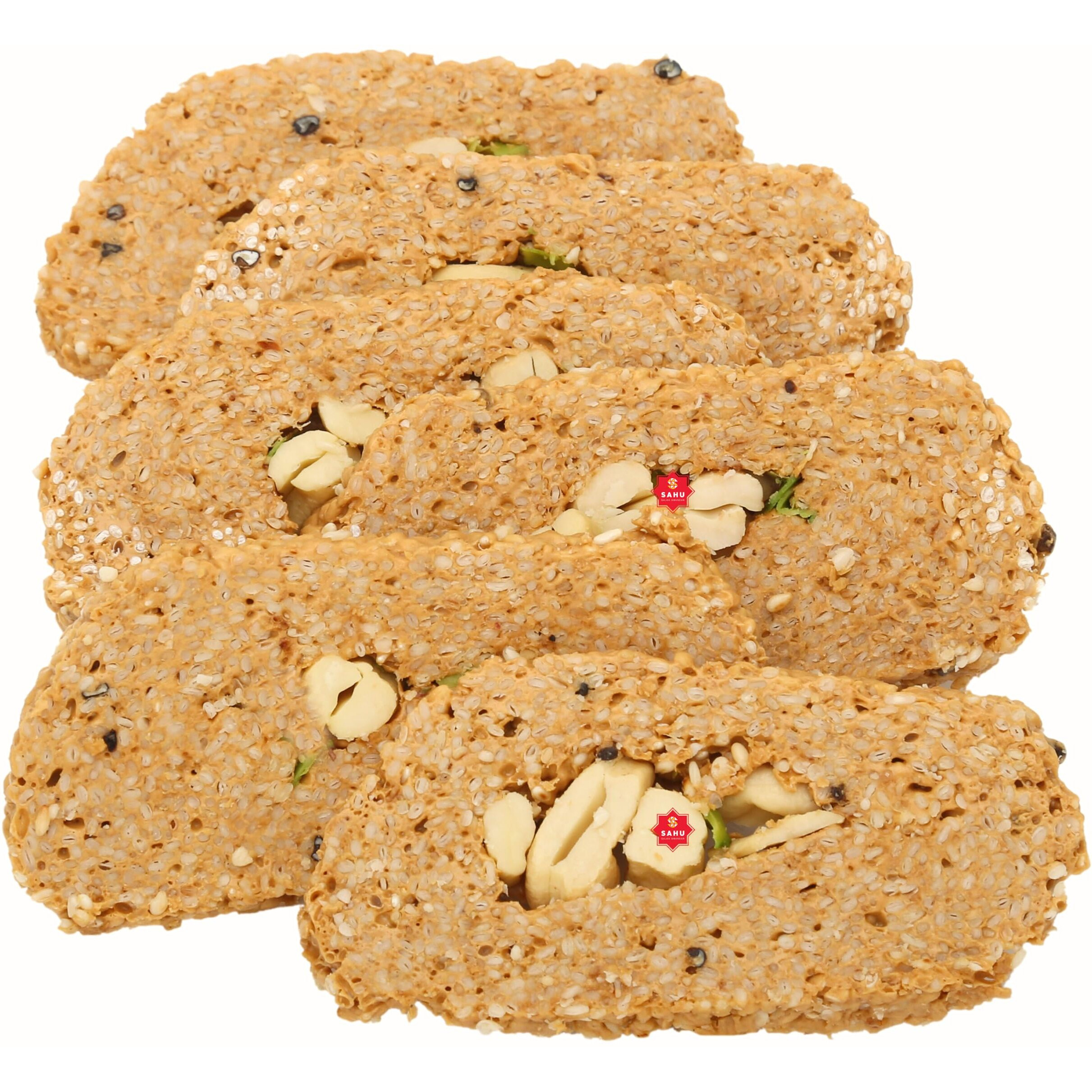 SAHU GAJAK BHANDAR Kaju Agra Gajjak 1800g (Pack Of 3 Each 600g) Gazak Jaggery Dry Fruit | No Added Preservatives And Colours